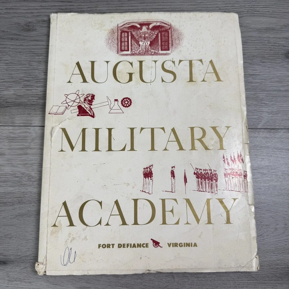 Vintage Augusta Military Academy 1960-61 Catalog Gold Ornament Belt Buckle Lot